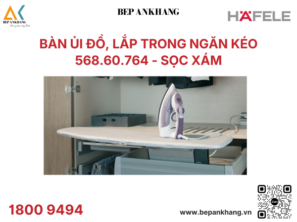 Bàn ủi đồ Hafele lắp trong ngăn kéo 568.60.764